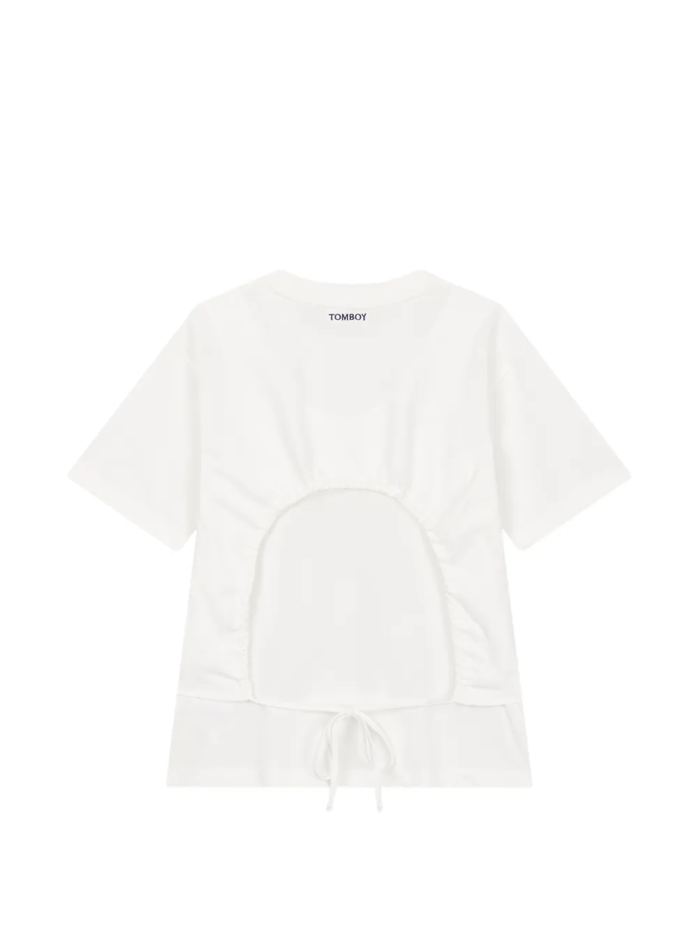 TOMBOY T-shirt met striksluiting en uitgesneden details Wit
