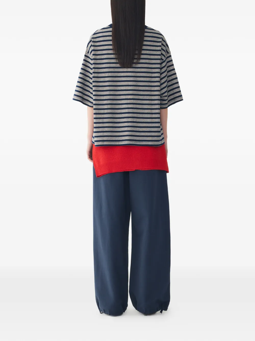 TOMBOY Broek met elastische tailleband en trekkoord Blauw