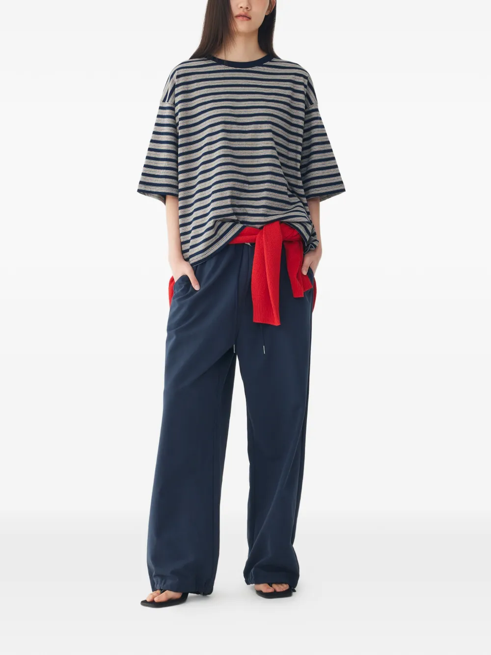 TOMBOY Broek met elastische tailleband en trekkoord Blauw
