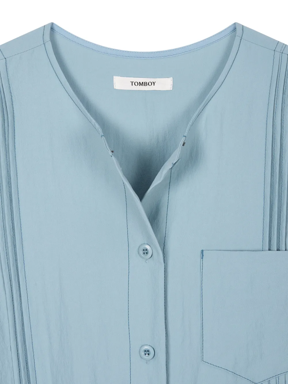TOMBOY Jurk met gesmockt detail en borstzak Blauw