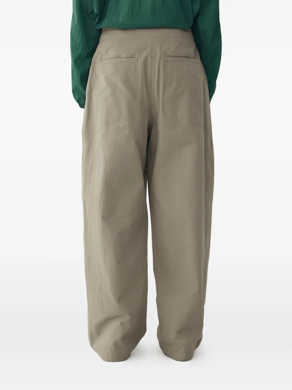 TOMBOY Plooibroek met wijde pijpen Beige