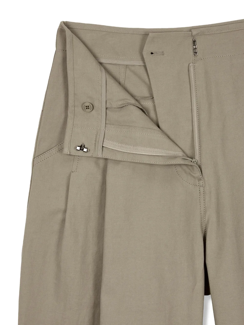 TOMBOY Plooibroek met wijde pijpen Beige