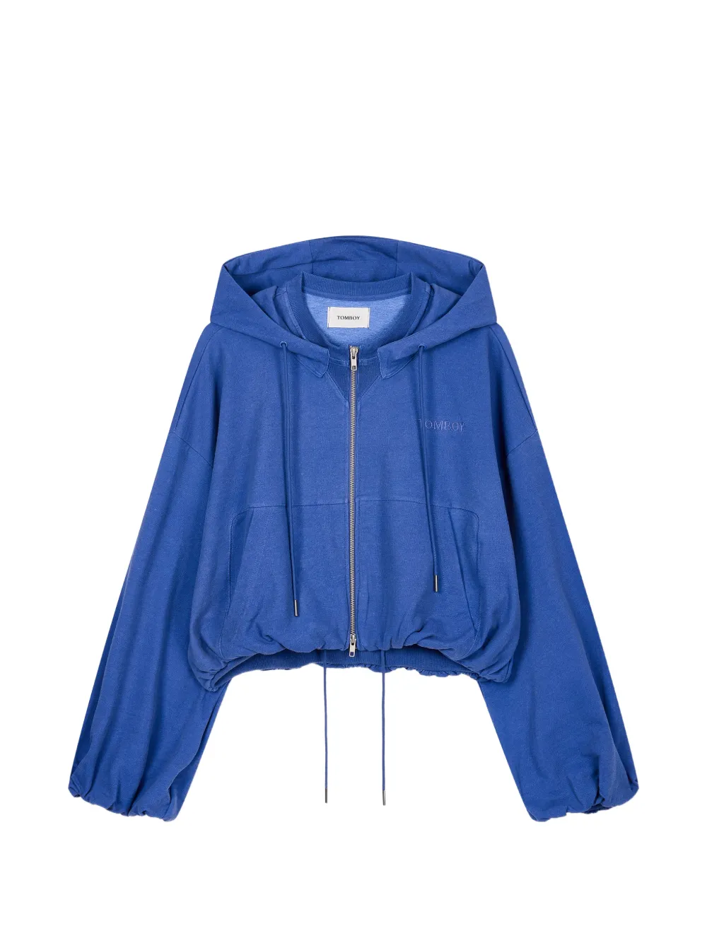 TOMBOY logo-embroidered drawstring hoodie - Blu