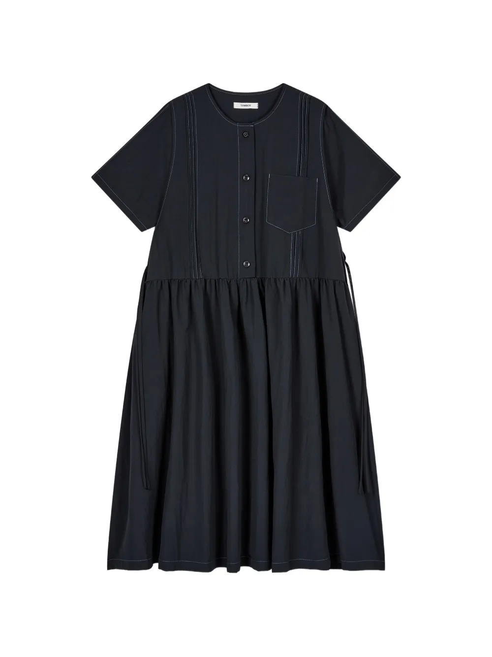 TOMBOY pintuck-detail chest-pocket dress - Blu
