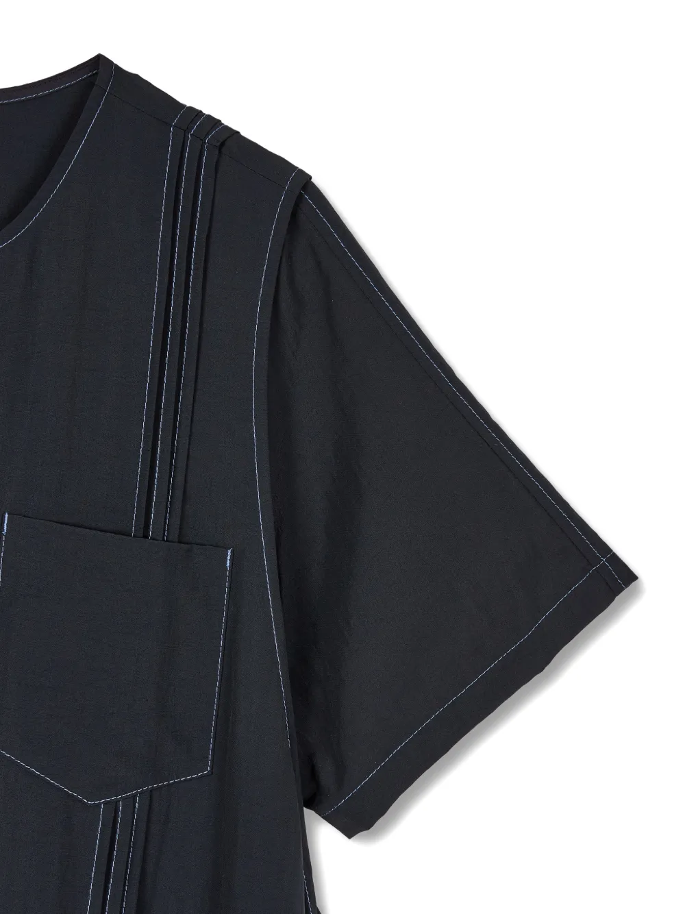 TOMBOY Jurk met gesmockt detail en borstzak Blauw