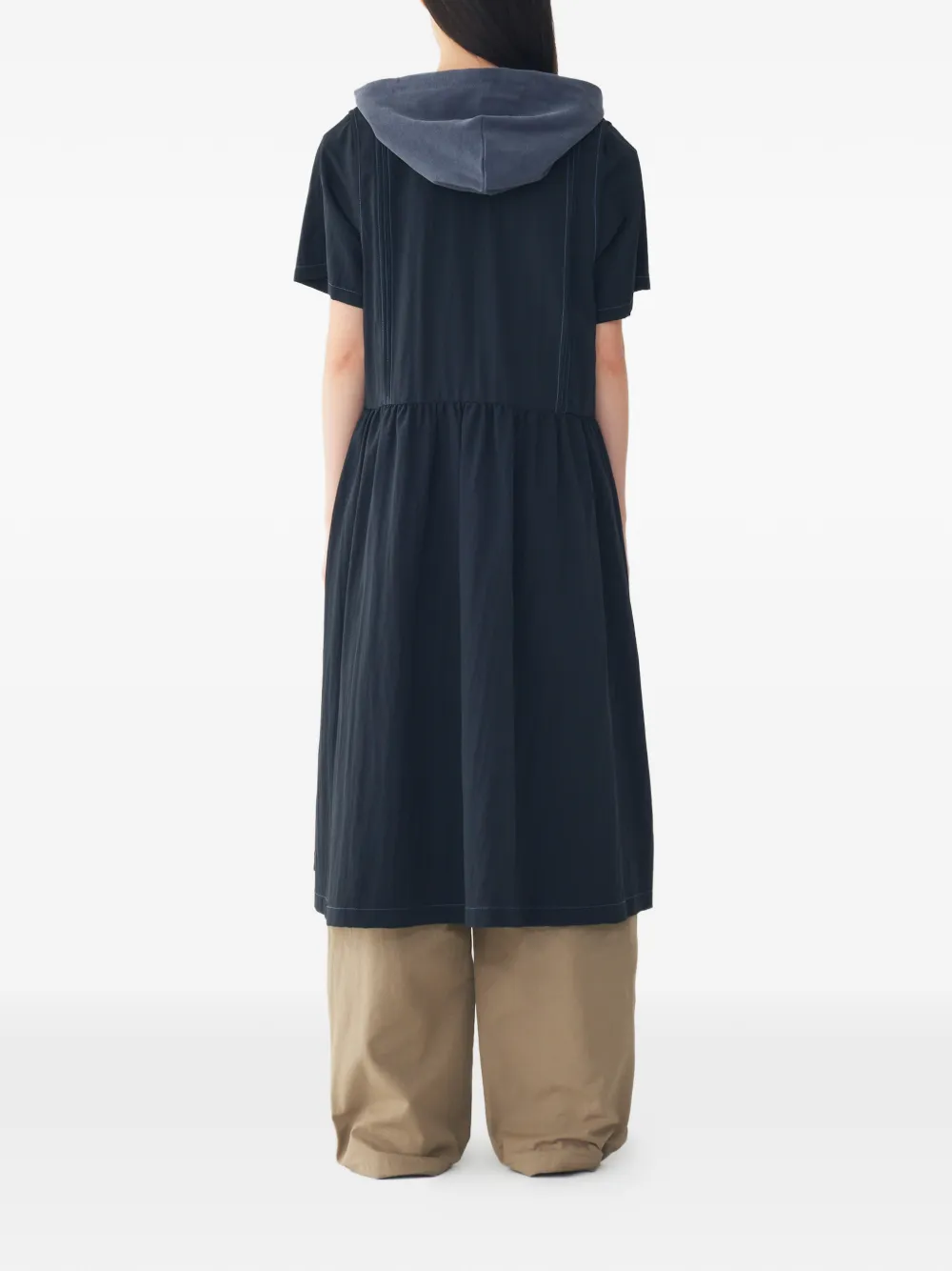 TOMBOY Jurk met gesmockt detail en borstzak Blauw