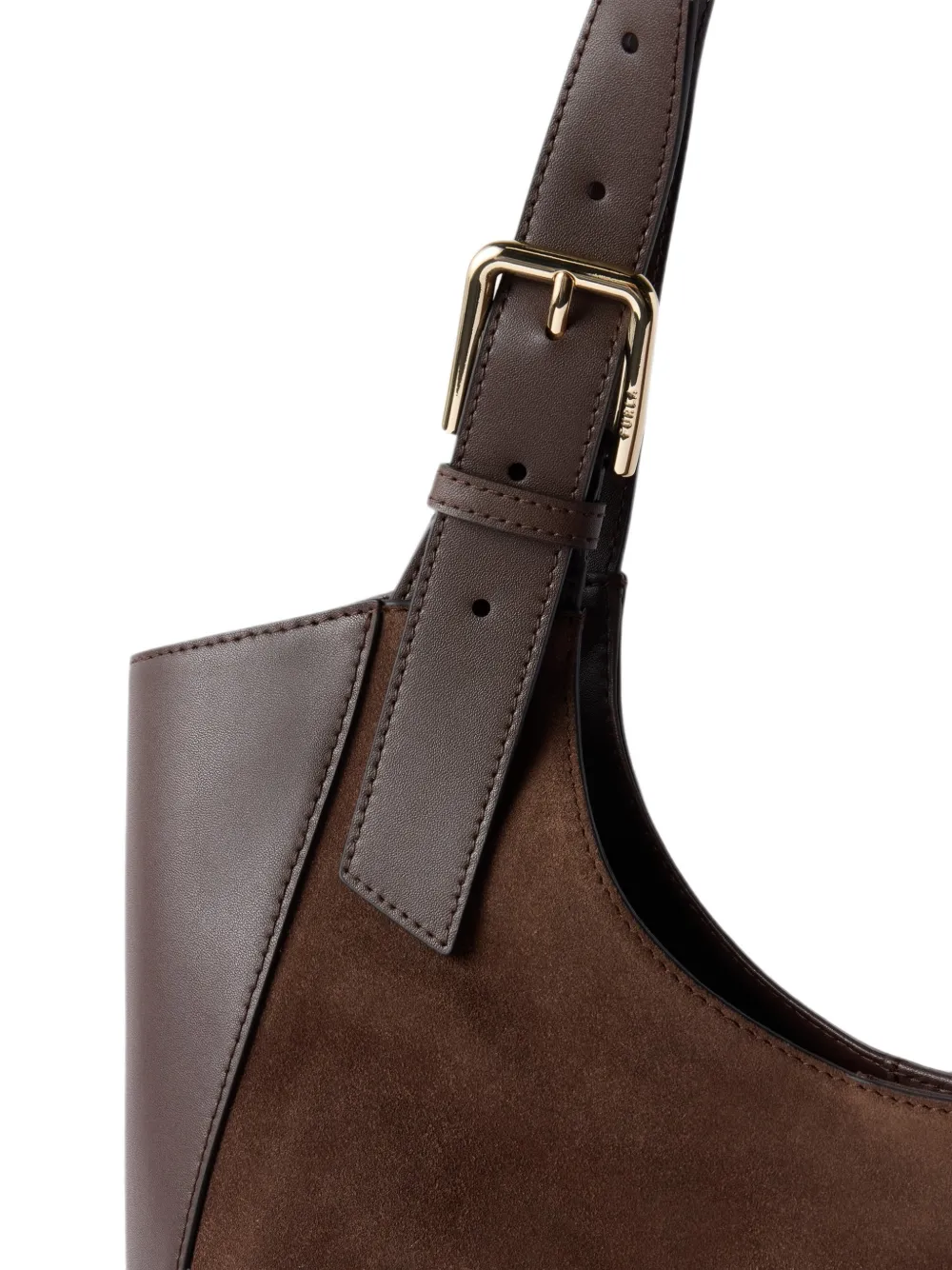 Furla Grote leren shopper met suède vlak Bruin