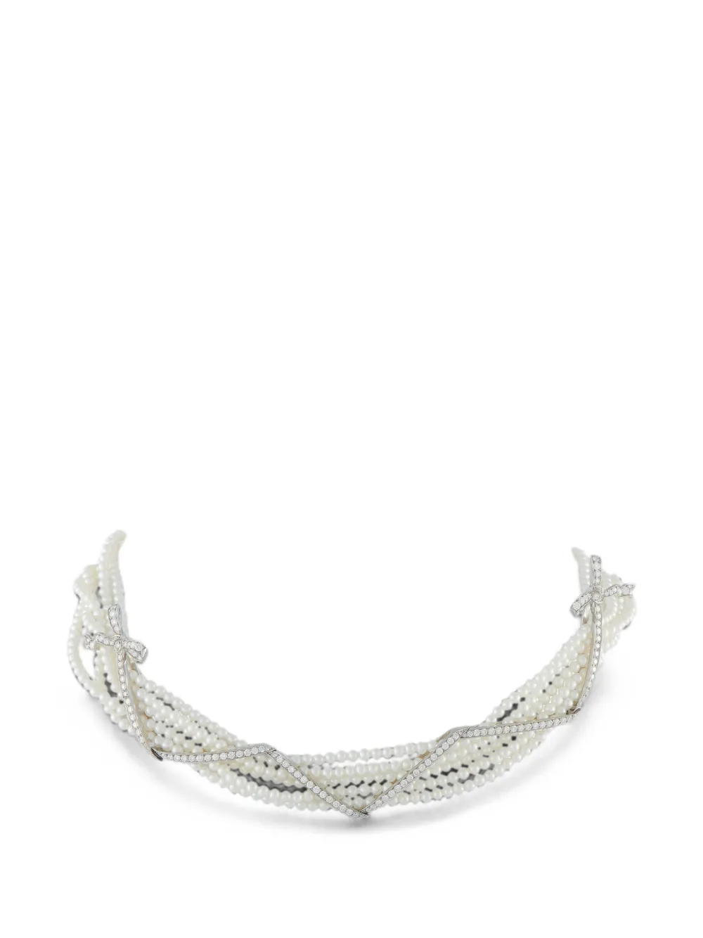 RAYMOND C. YARD Raymond C. Yard diamond and pearl five-strand necklace - Argento