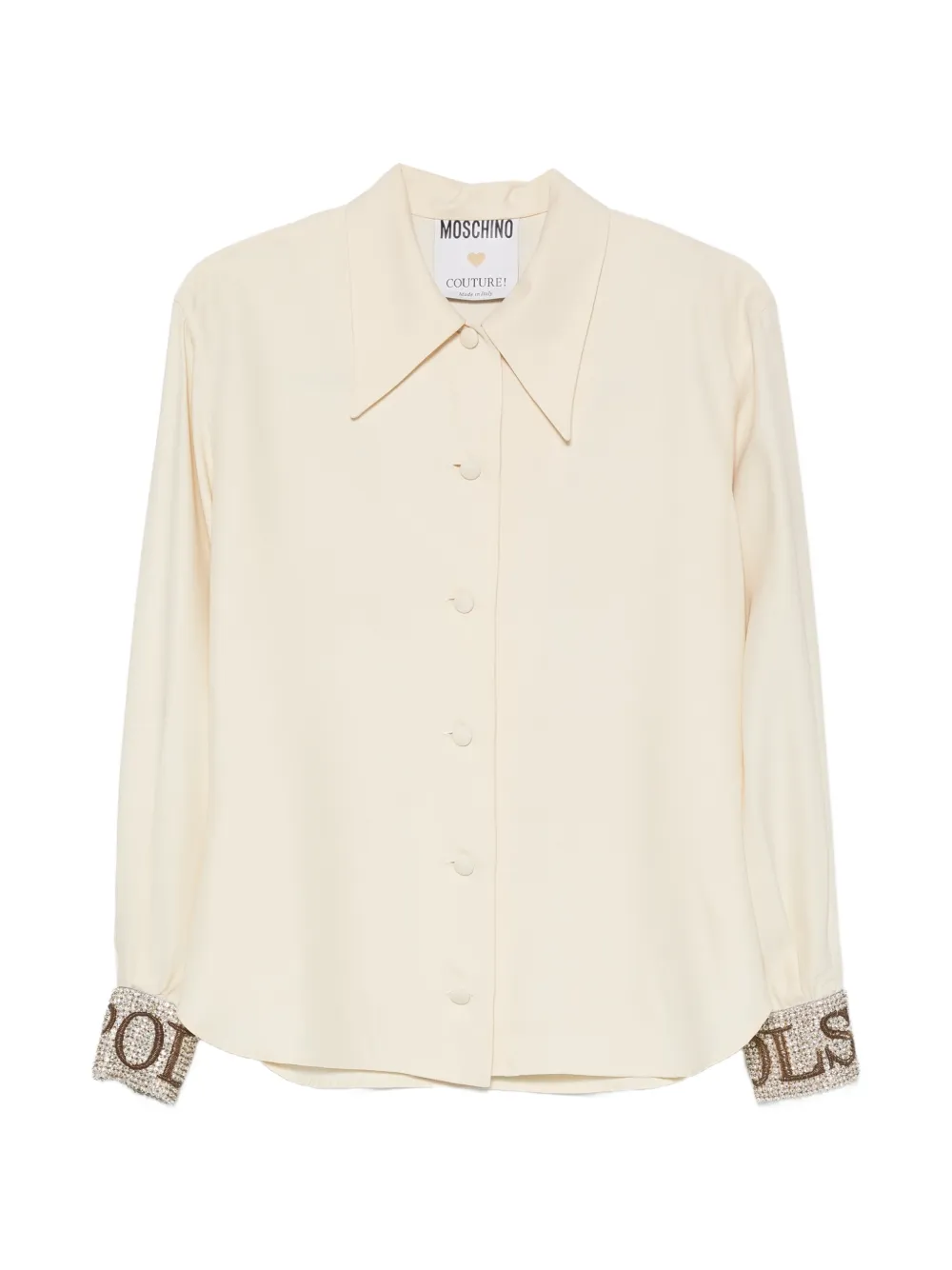 Moschino Pre-Owned 2000s embellished cuff shirt - Toni neutri