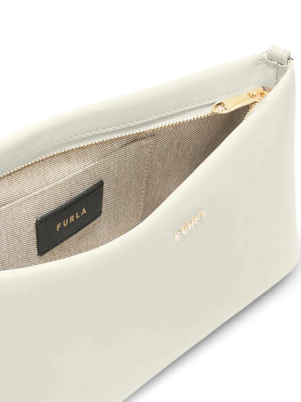Furla Kleine Classic leren crossbodytas met logodetail Beige
