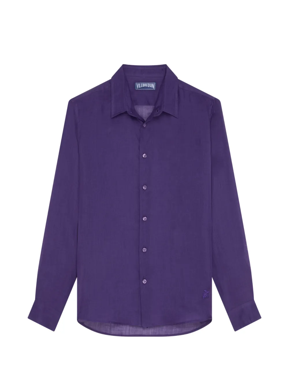 Vilebrequin embroidered long-sleeve shirt - Viola