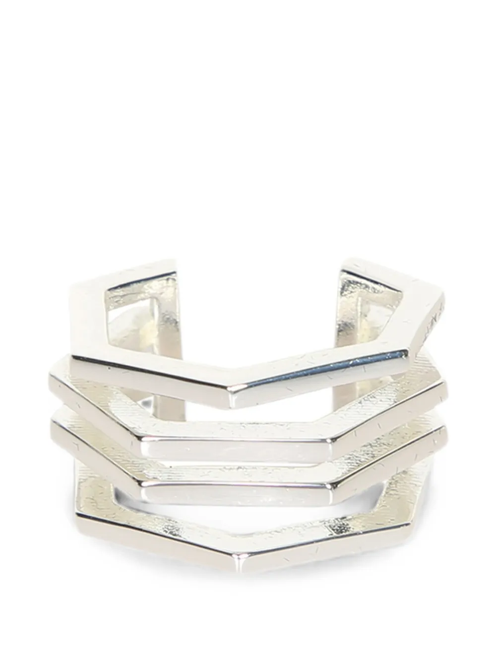 Federica Tosi geometric layered ring - Argento