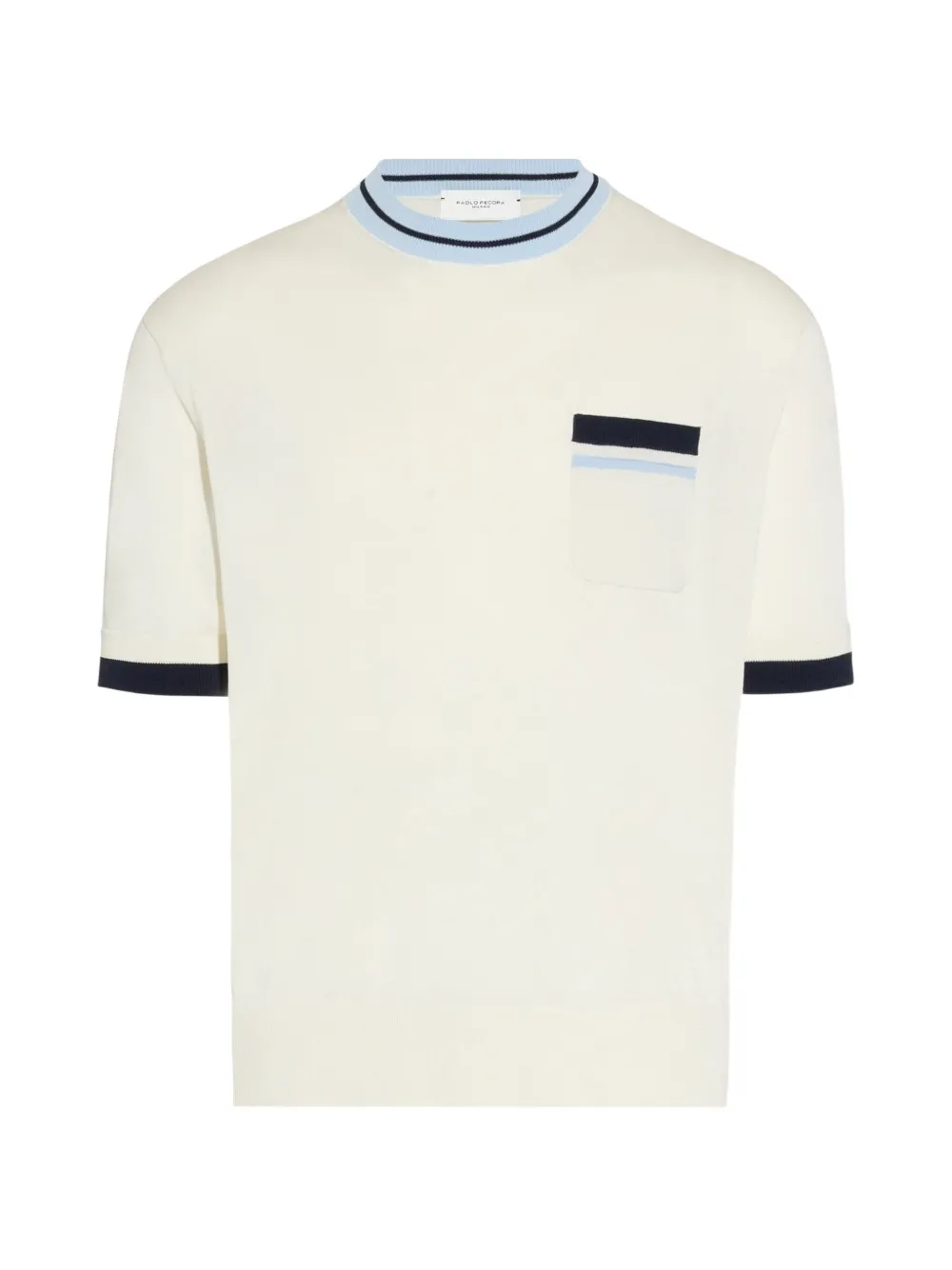 Paolo Pecora contrast-trim chest-pocket T-shirt - Toni neutri