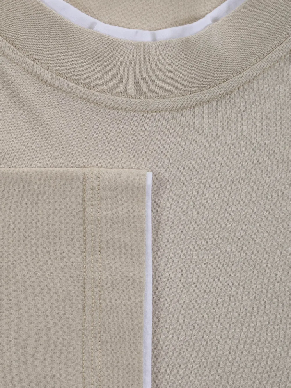 Paolo Pecora Ruimvallend T-shirt met dubbele laag Beige