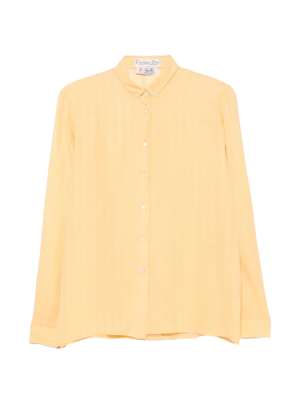 Christian Dior Pre-Owned 1970s striped button-down shirt - Yellow