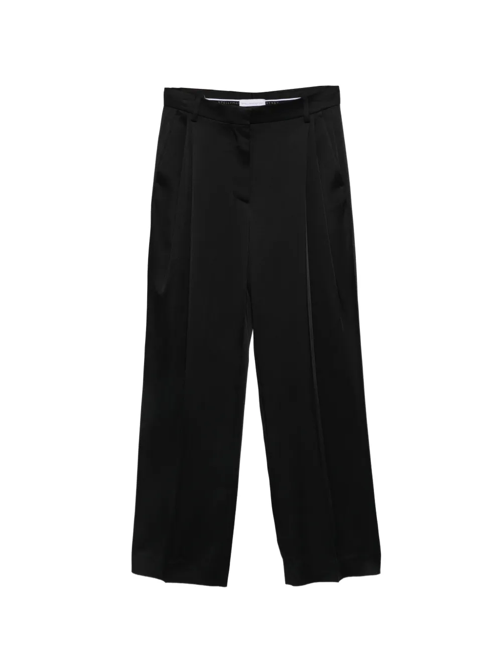 Stella McCartney pleated satin-finish trousers - Nero