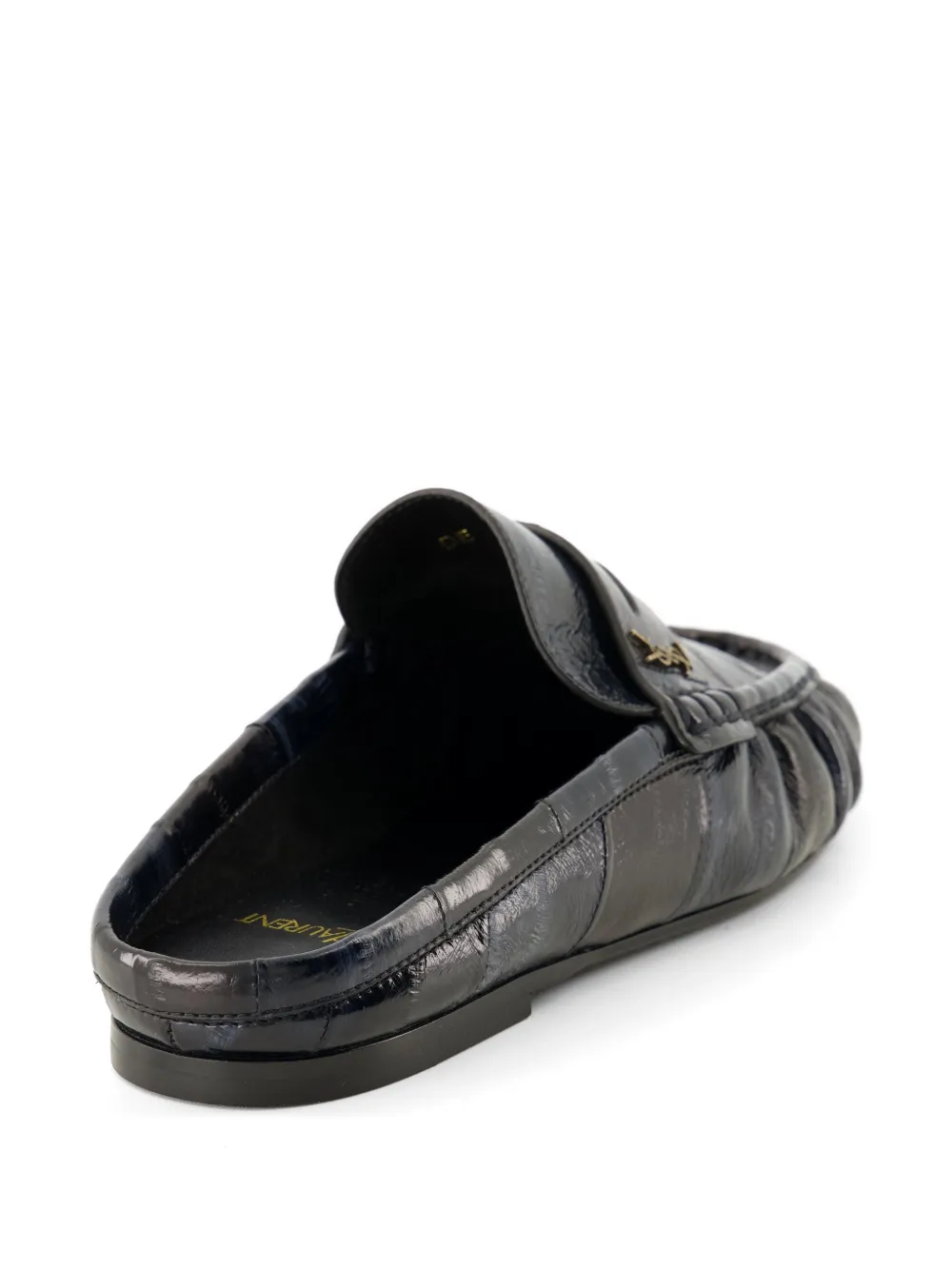 Saint Laurent Cassandre eel-leather mules Blauw
