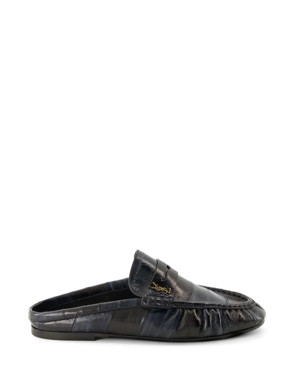Saint Laurent Cassandre eel-leather mules Blauw