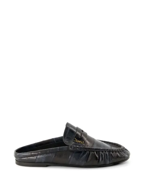 Saint Laurent Cassandre eel-leather mules