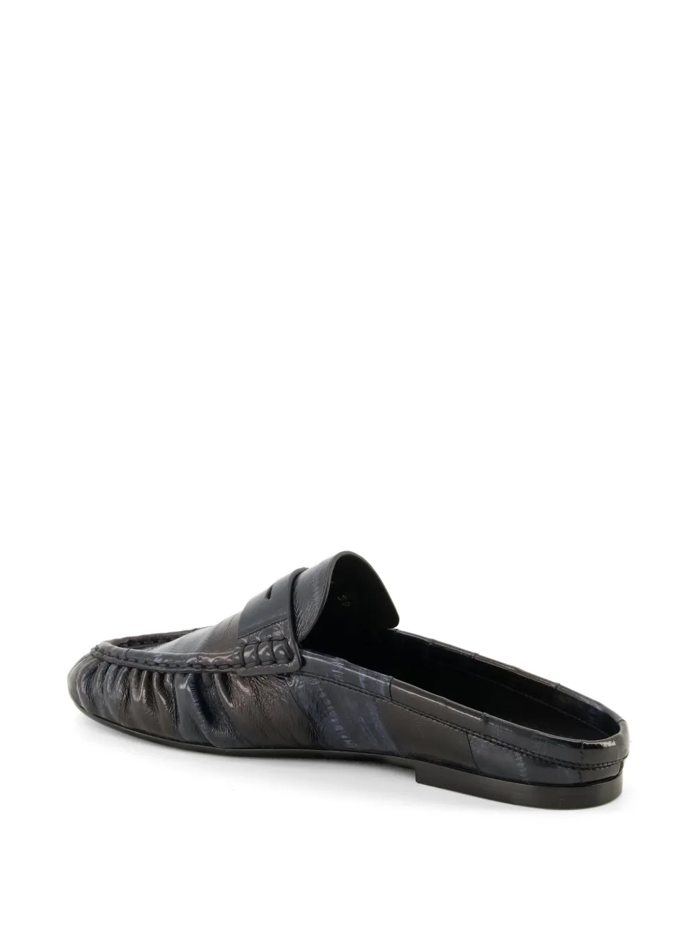 Saint Laurent Cassandre eel-leather mules Blauw