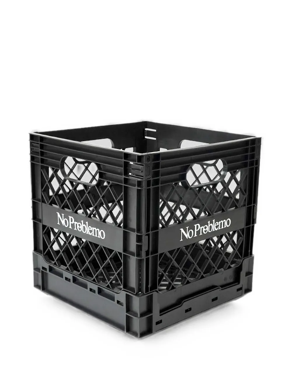NO PROBLEMO vinyl logo-print crate - Nero