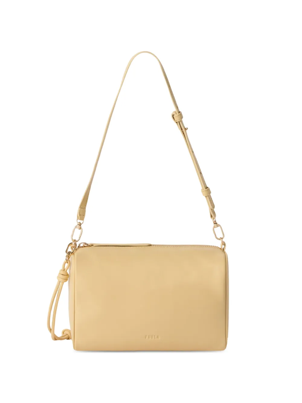 Furla large logo-debossed leather crossbody bag - Toni neutri