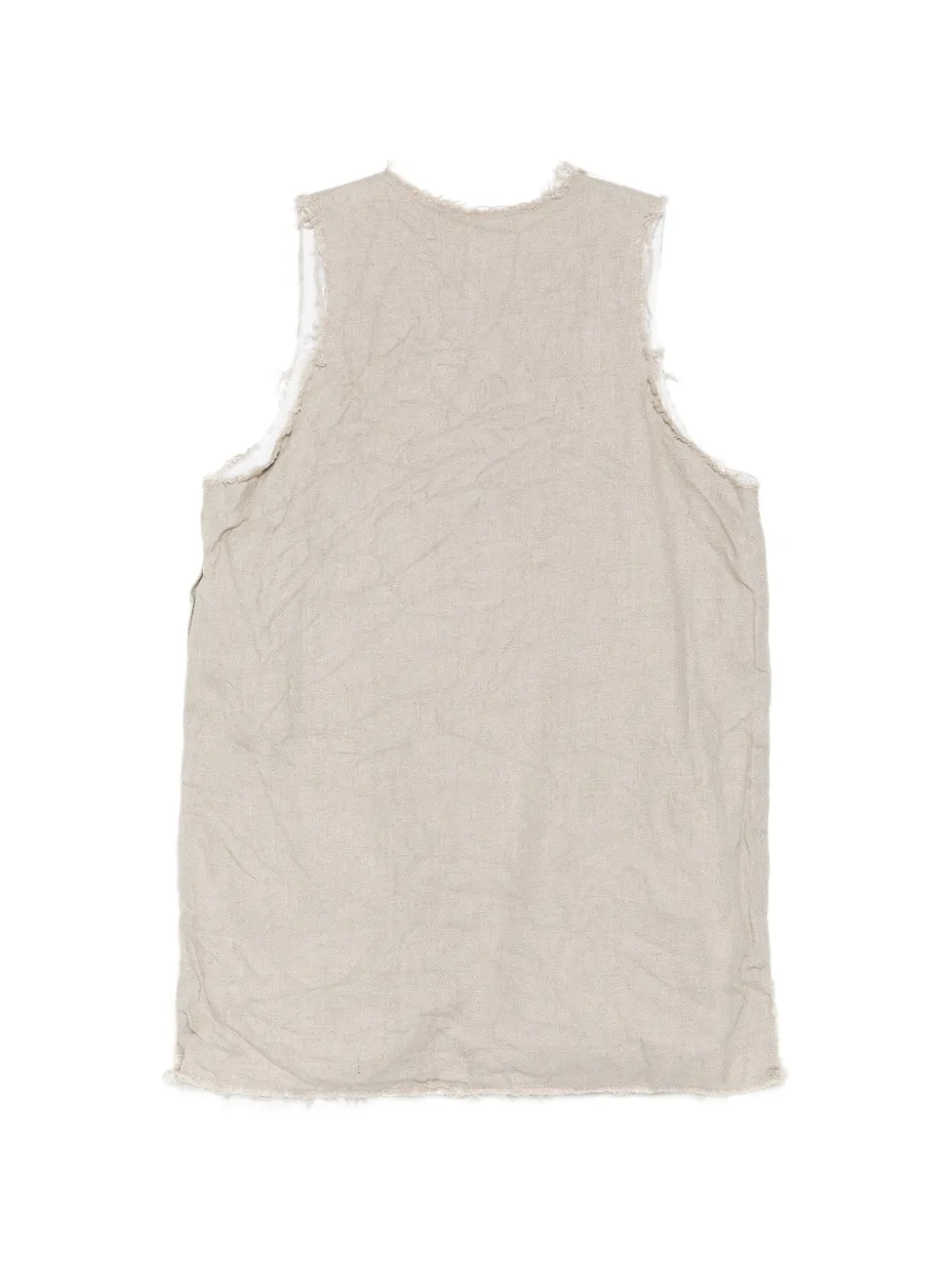 Comme Des Garçons Mouwloze top met franje afwerking Beige