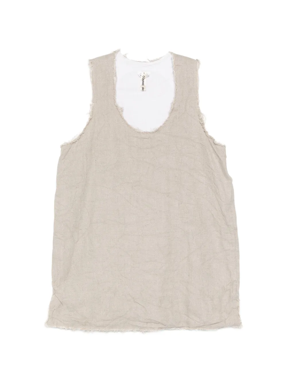 Comme Des Garçons frayed-edge sleeveless top - Toni neutri