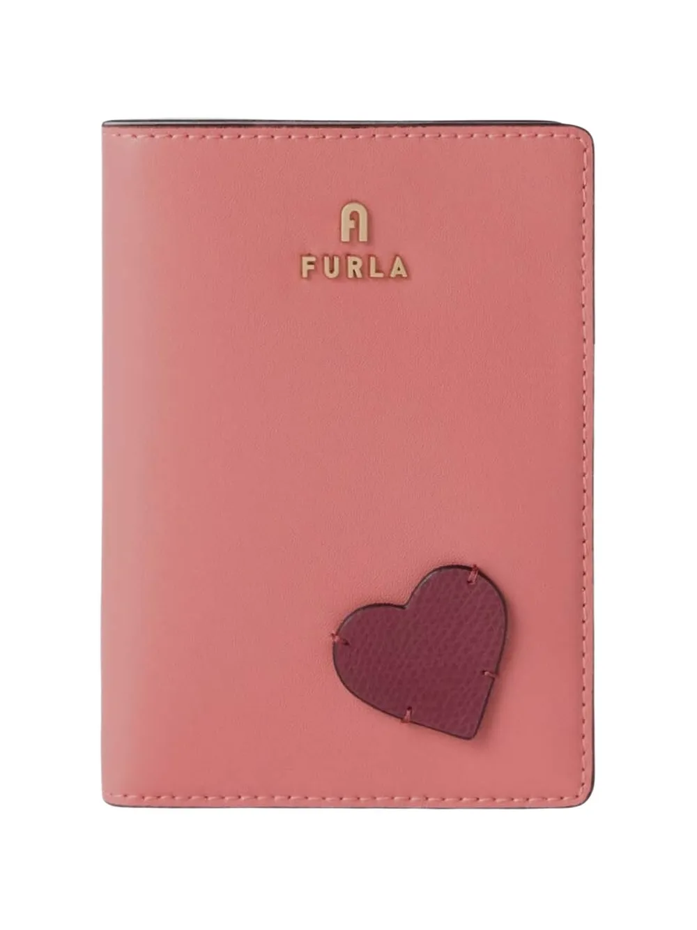 Furla S Camelia heart-patch passport holder - Rosa