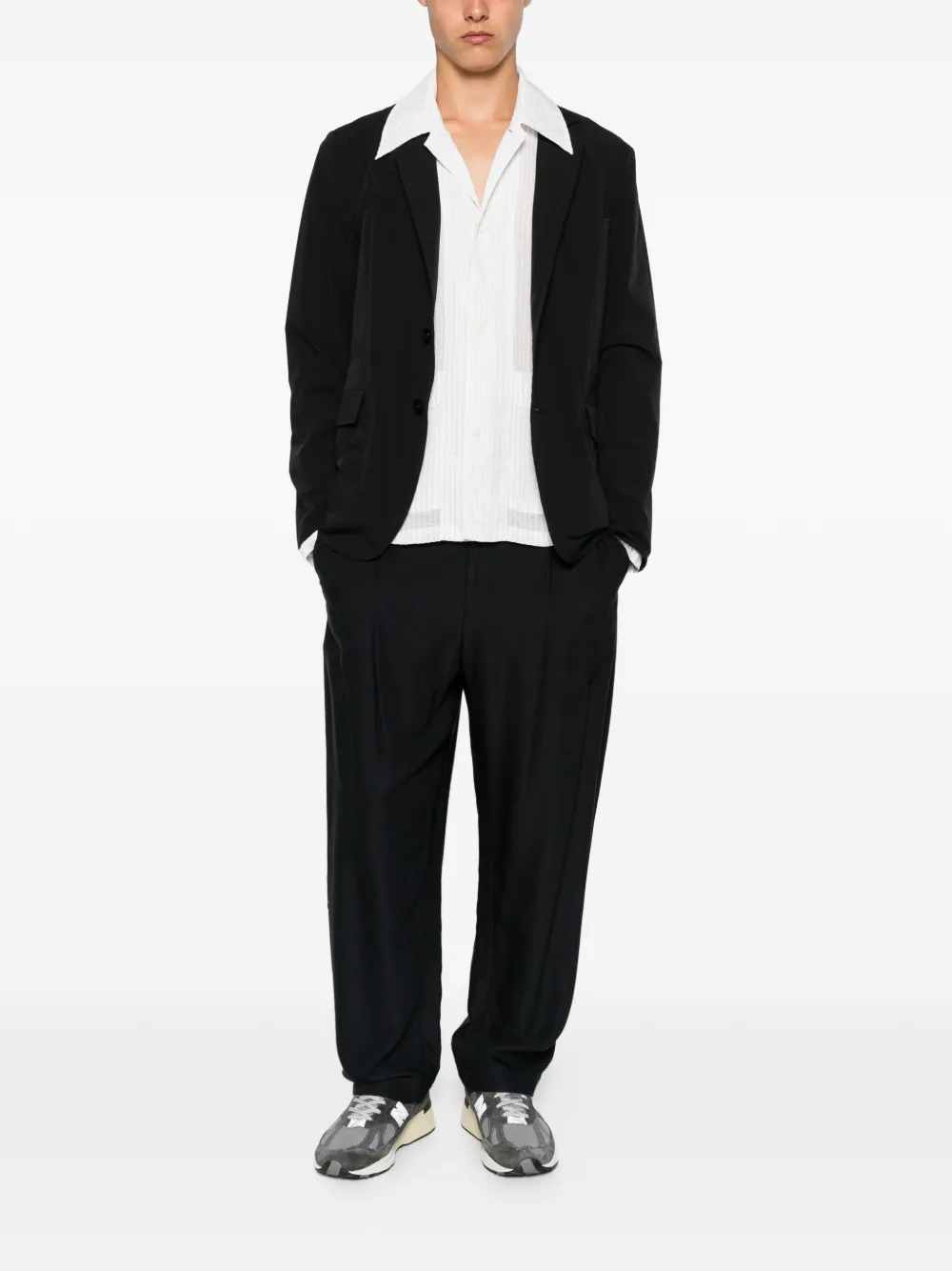 ASPESI Blazer met enkele rij knopen en gekerfde revers Zwart