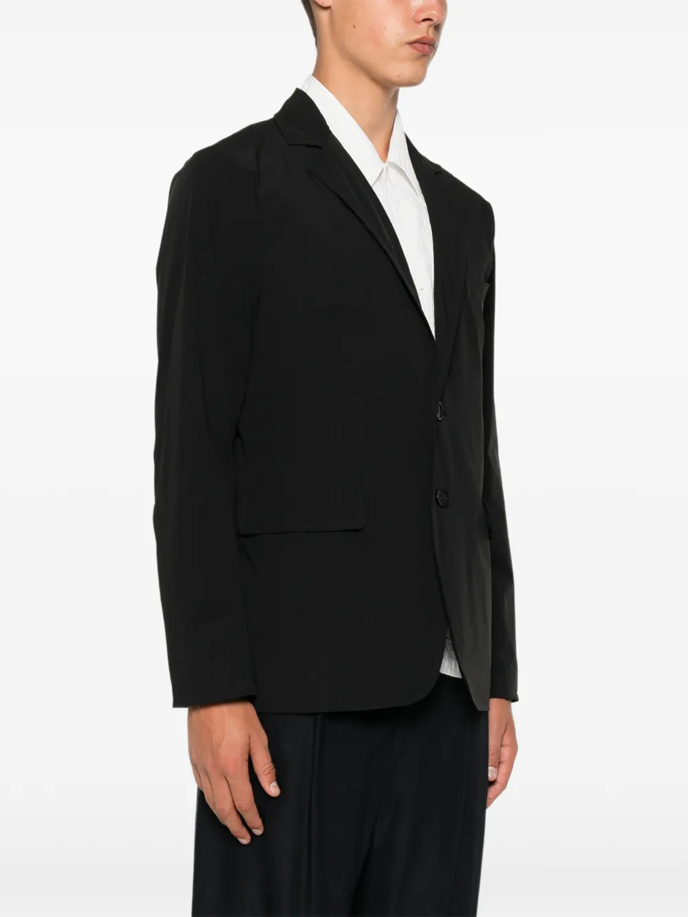 ASPESI Blazer met enkele rij knopen en gekerfde revers Zwart