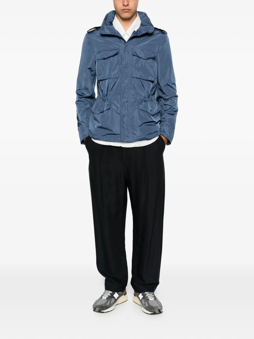 ASPESI Jack met trekkoordtaille Blauw