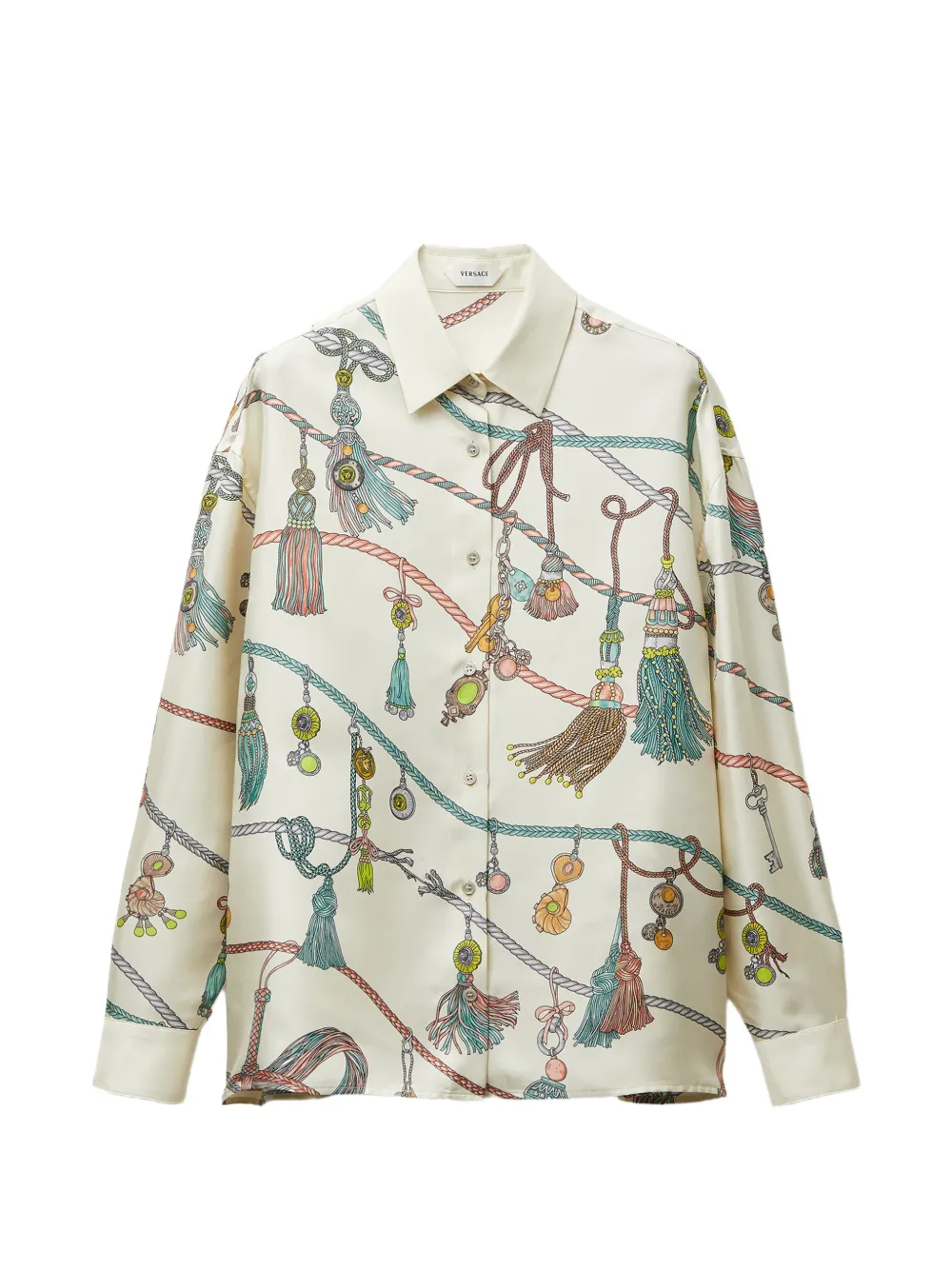Versace printed silk twill shirt - Neutrals