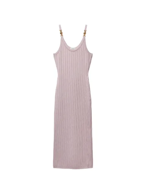Versace viscose mesh ribbed-knit midi dress