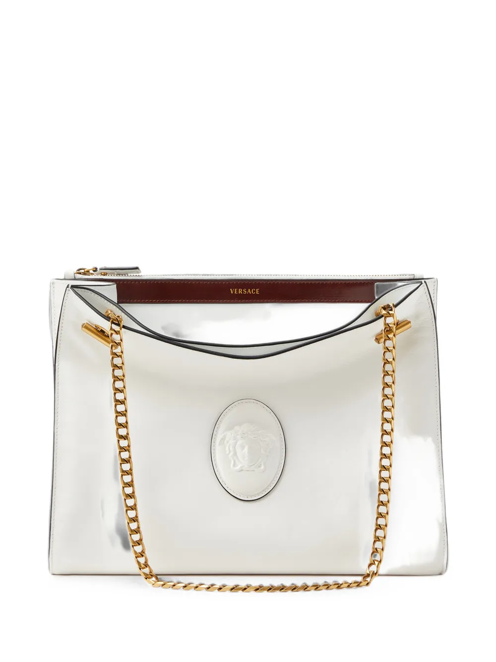 Versace Cabine leather shoulder bag - Weiß