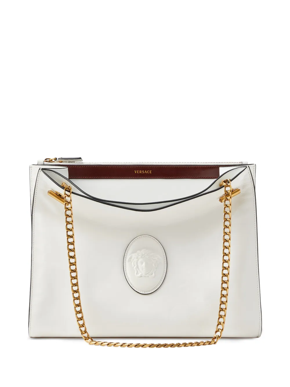 Versace Cabine leather shoulder bag - Bianco