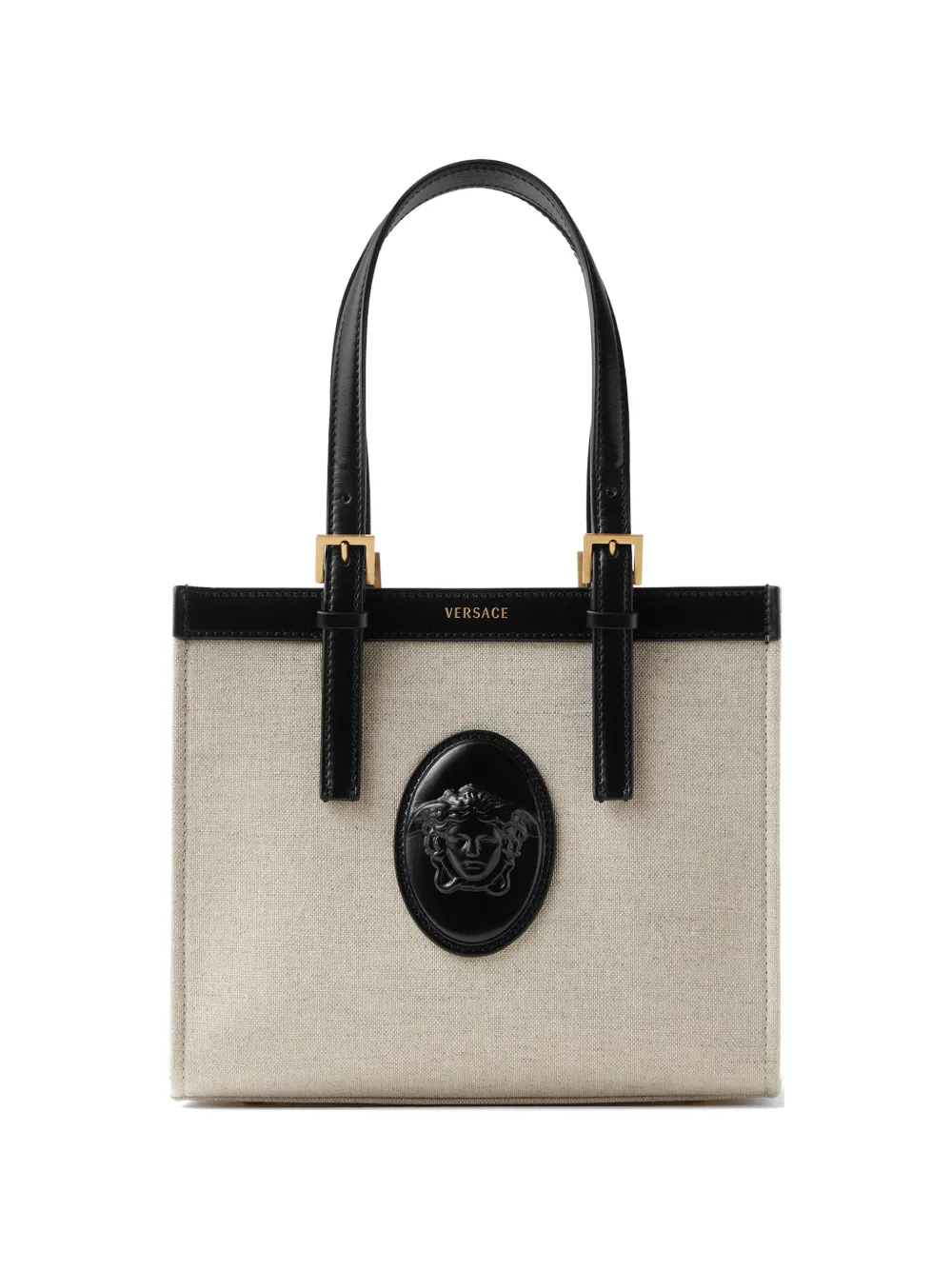 Versace Rivière mini canvas tote - Neutrals
