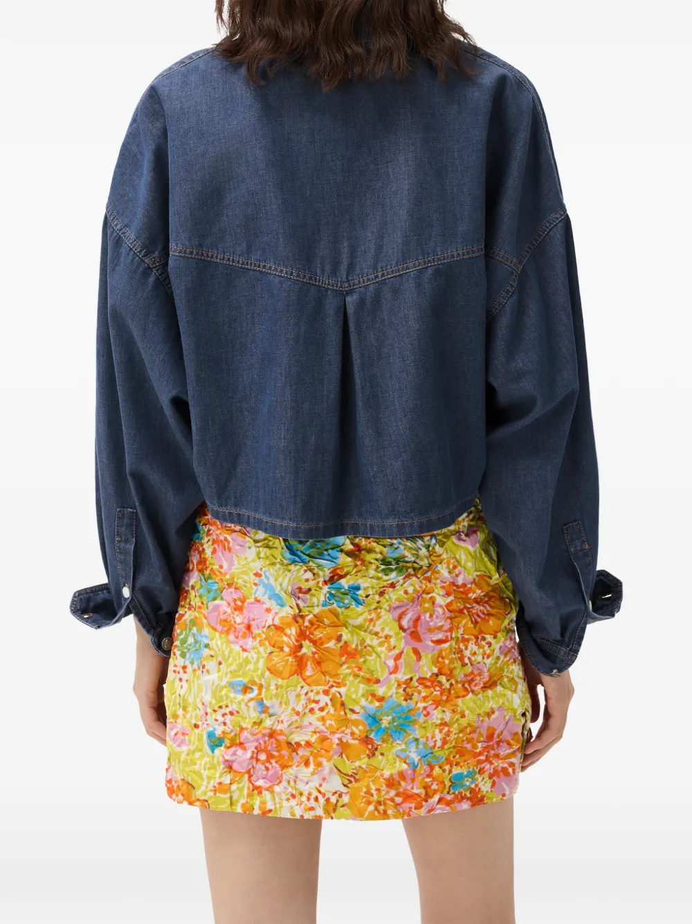 Versace Chambray denim blouse Blauw