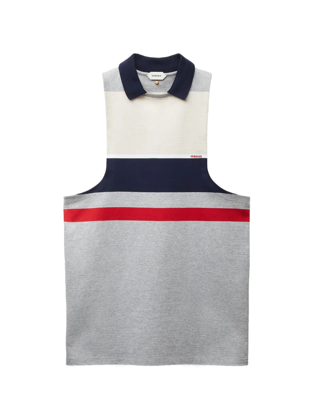 Versace striped cotton-jersey mini dress - Grigio