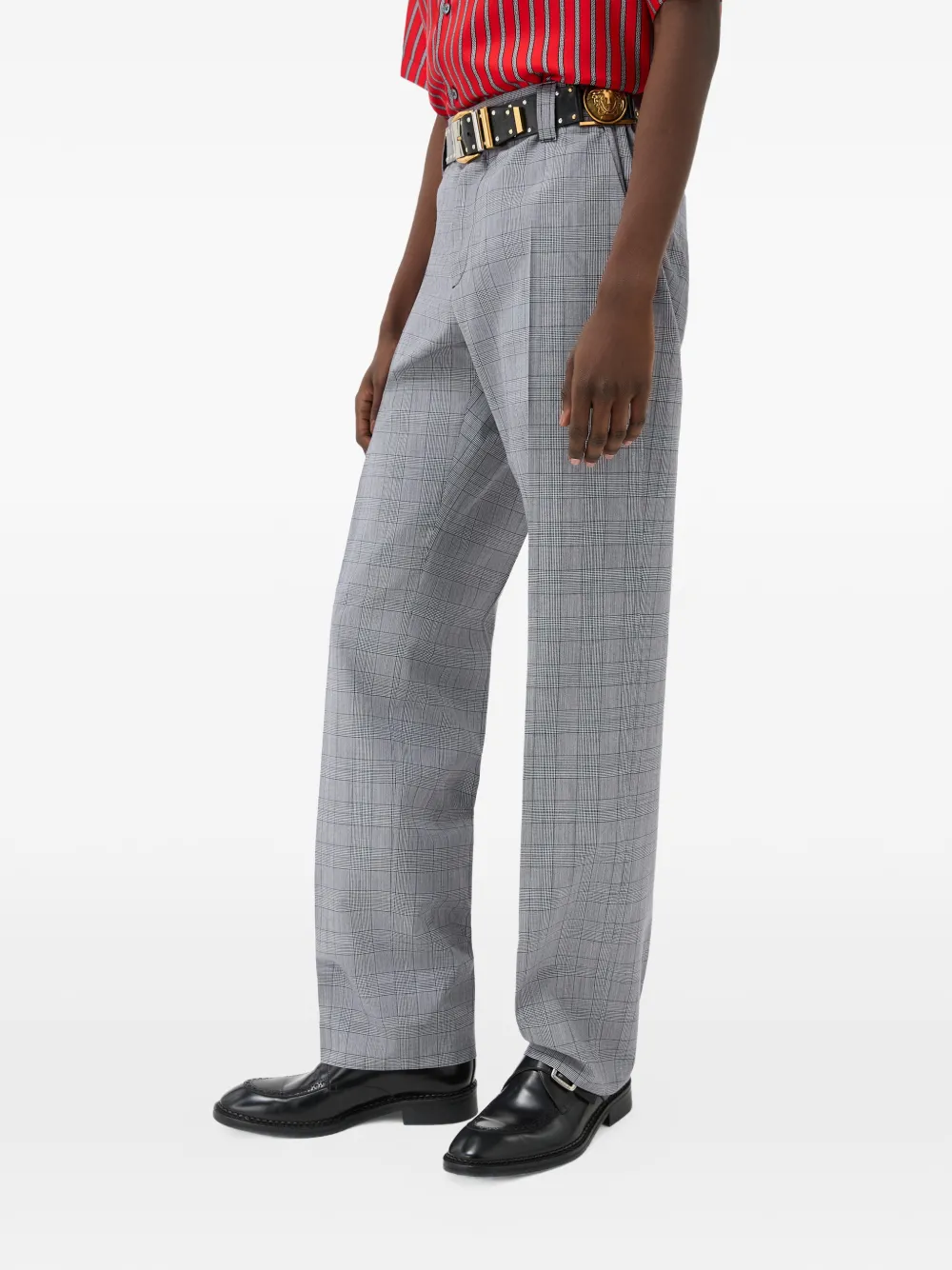 Versace Prince Of Wales wollen broek Grijs