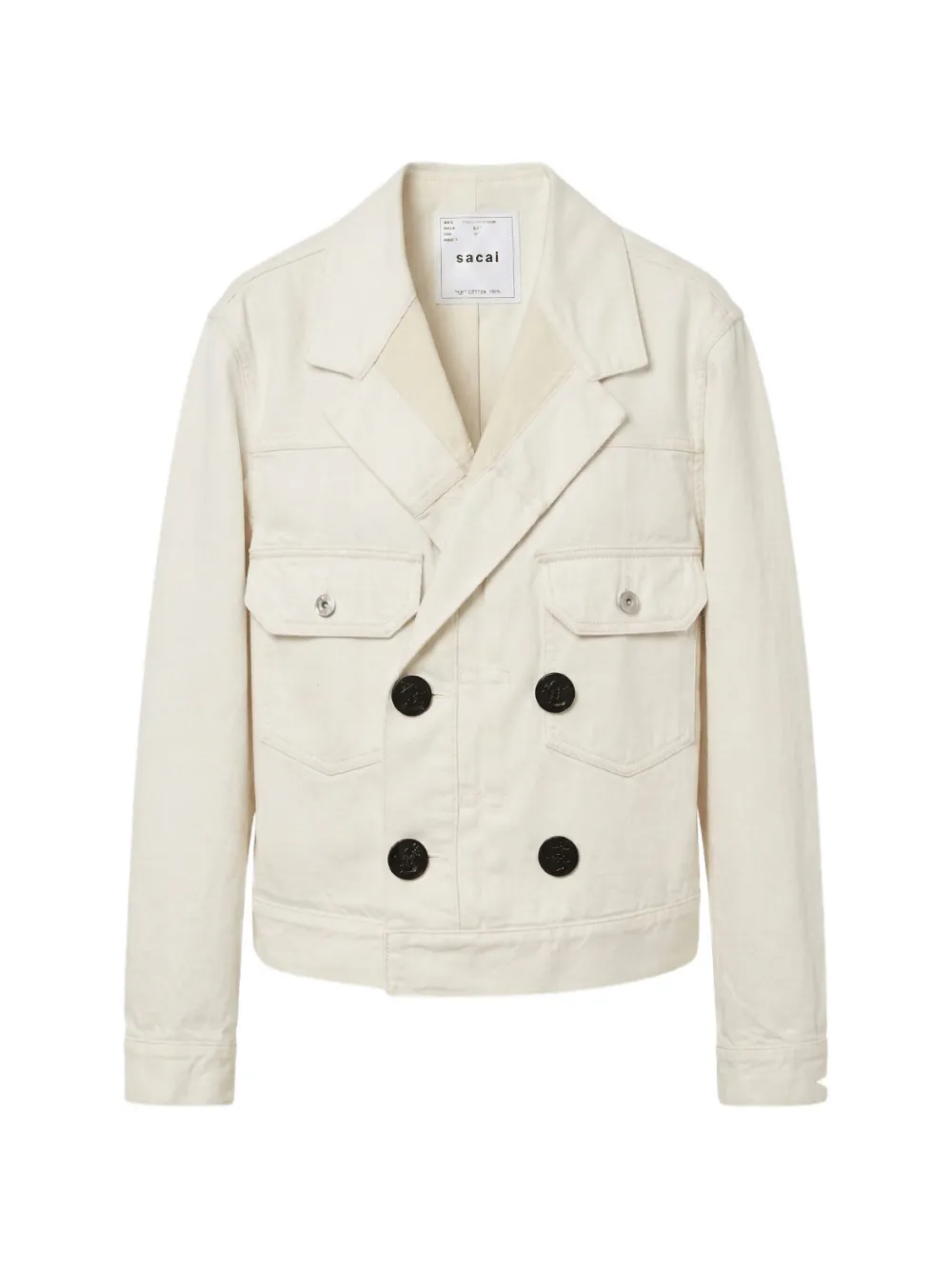 sacai double-breasted jacket - White