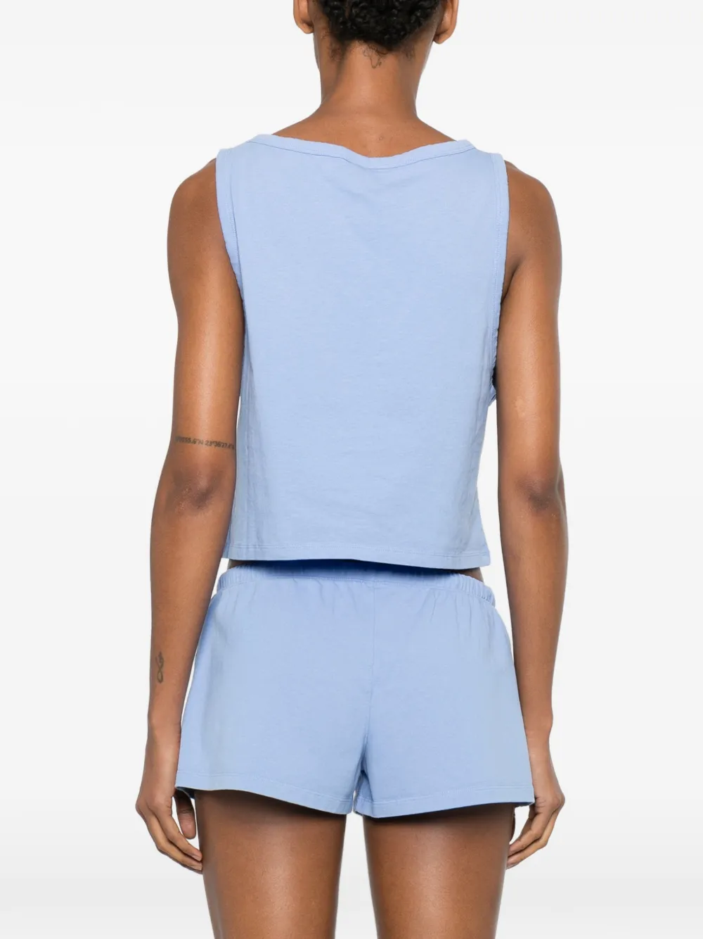 Sporty & Rich Cropped top met logopatch Blauw