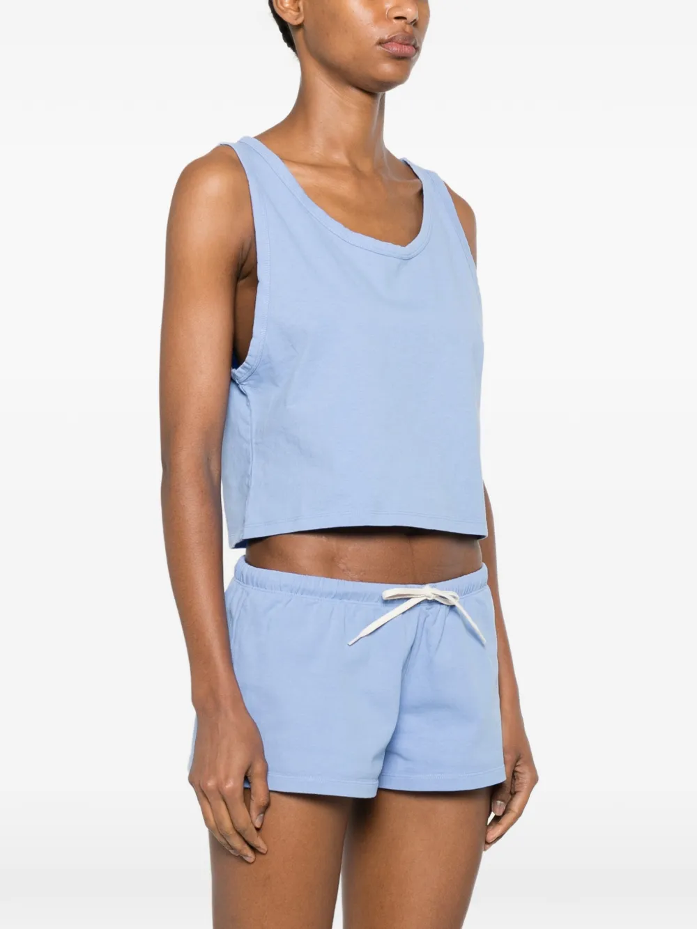 Sporty & Rich Cropped top met logopatch Blauw