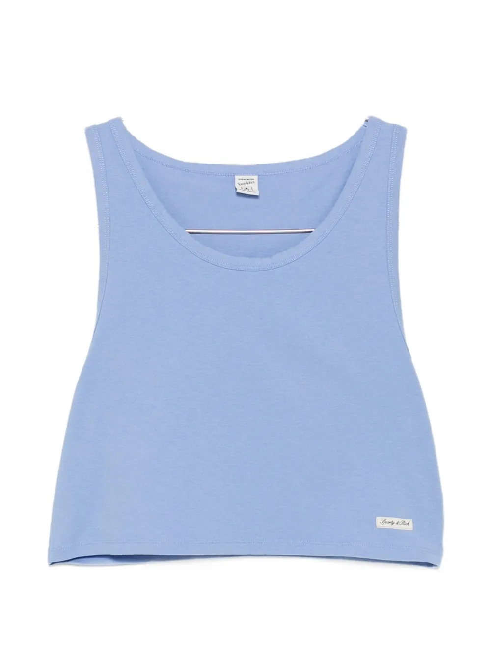 Sporty & Rich logo-patch cropped top - Blu