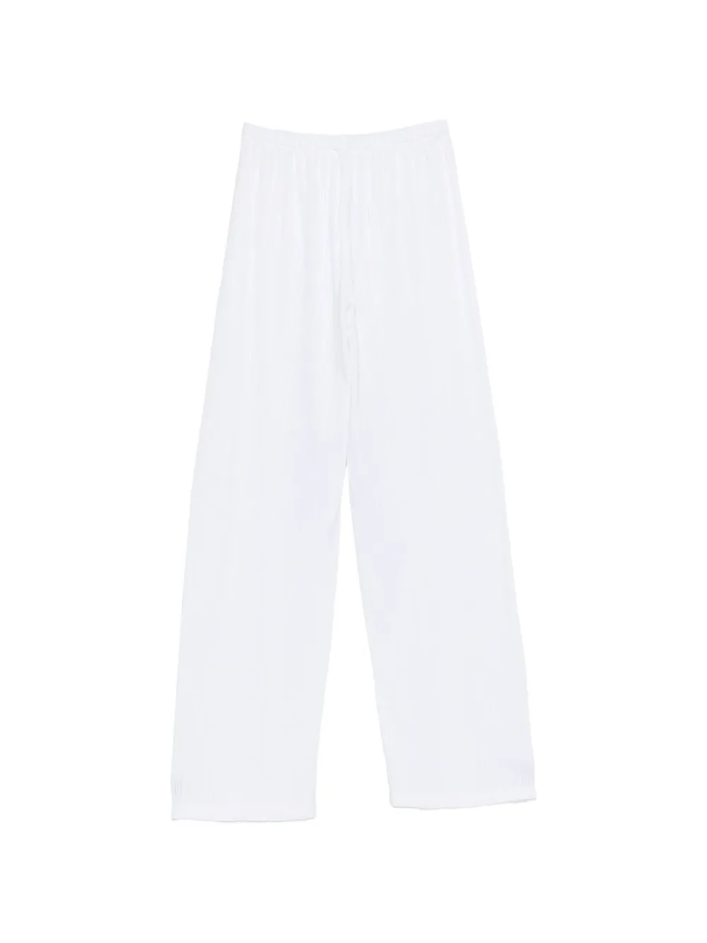 Sporty & Rich Gebreide elastische broek met pointelle-effect Wit