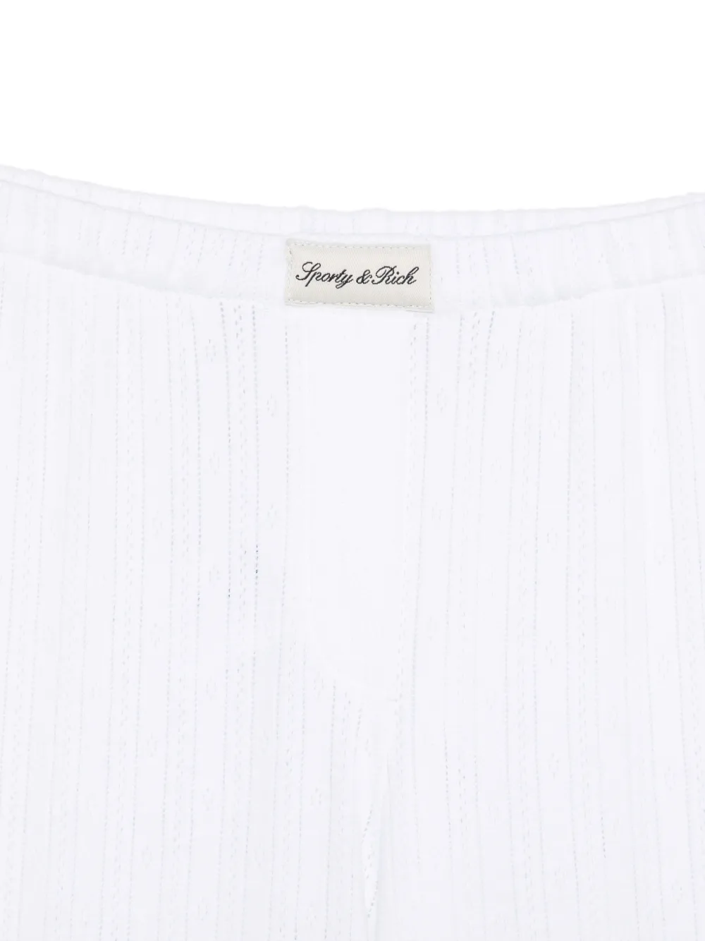 Sporty & Rich Gebreide elastische broek met pointelle-effect Wit