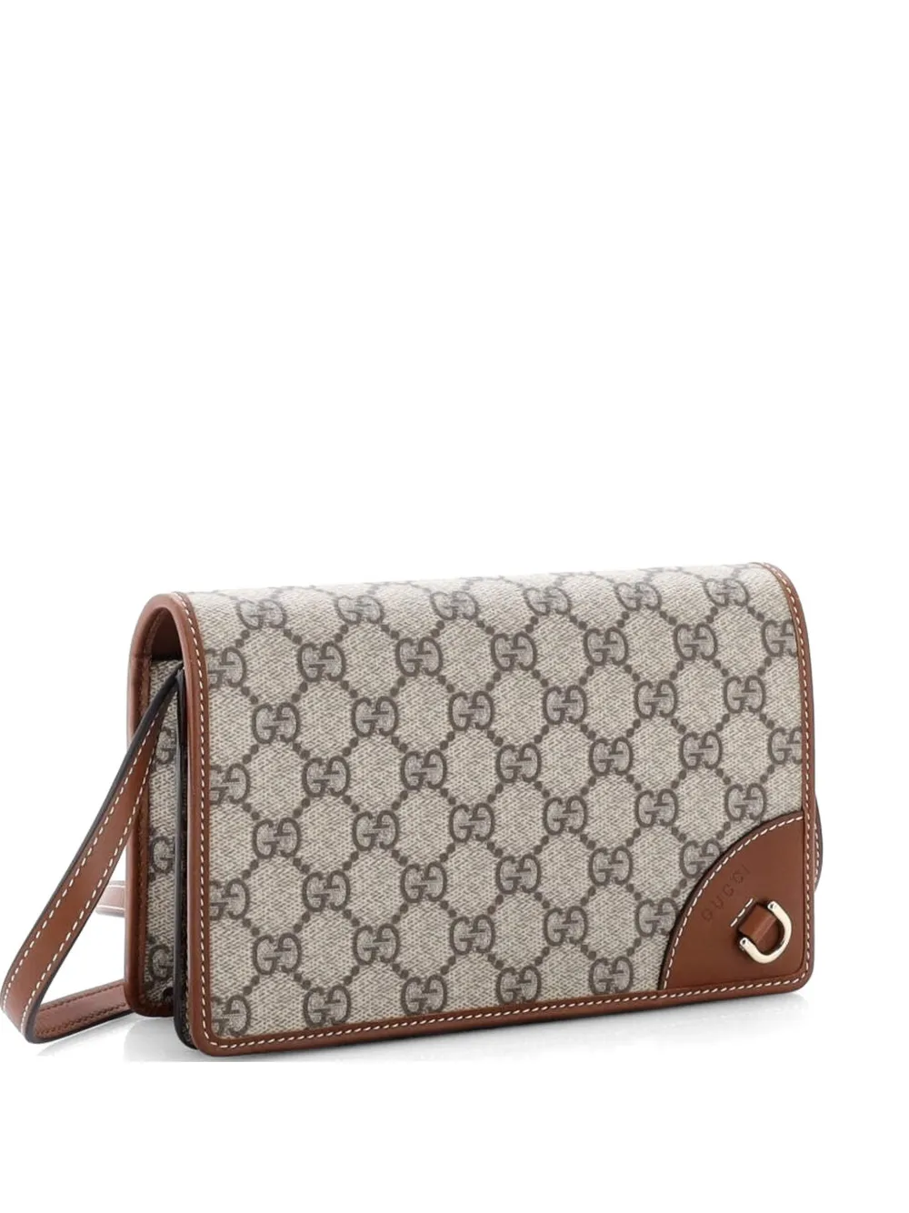 Gucci Pre-Owned Emblem Wallet on Strap GG Coated Canvas shoulder bag - Braun
