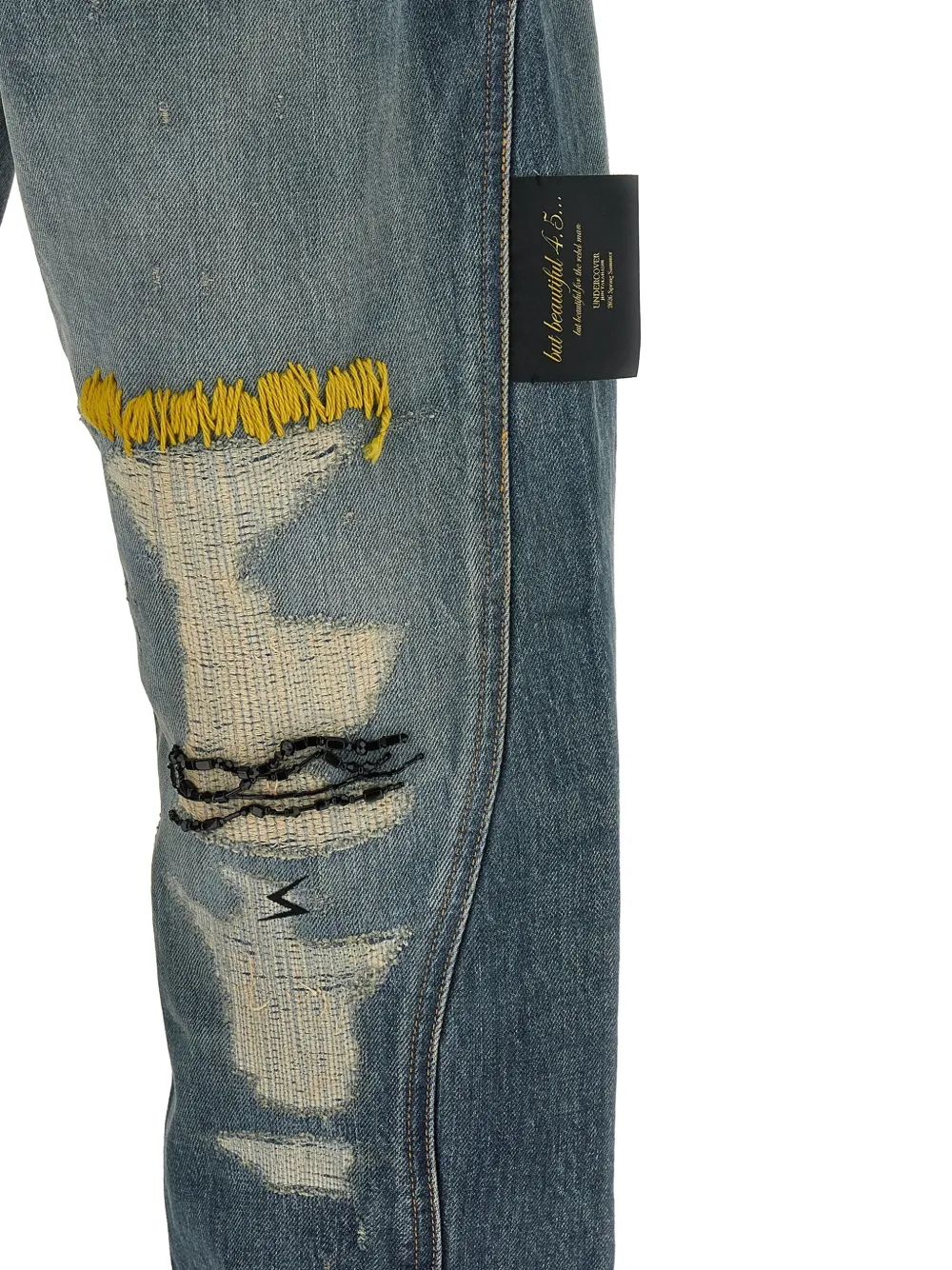 Undercover Gerafelde jeans met borduurwerk Blauw