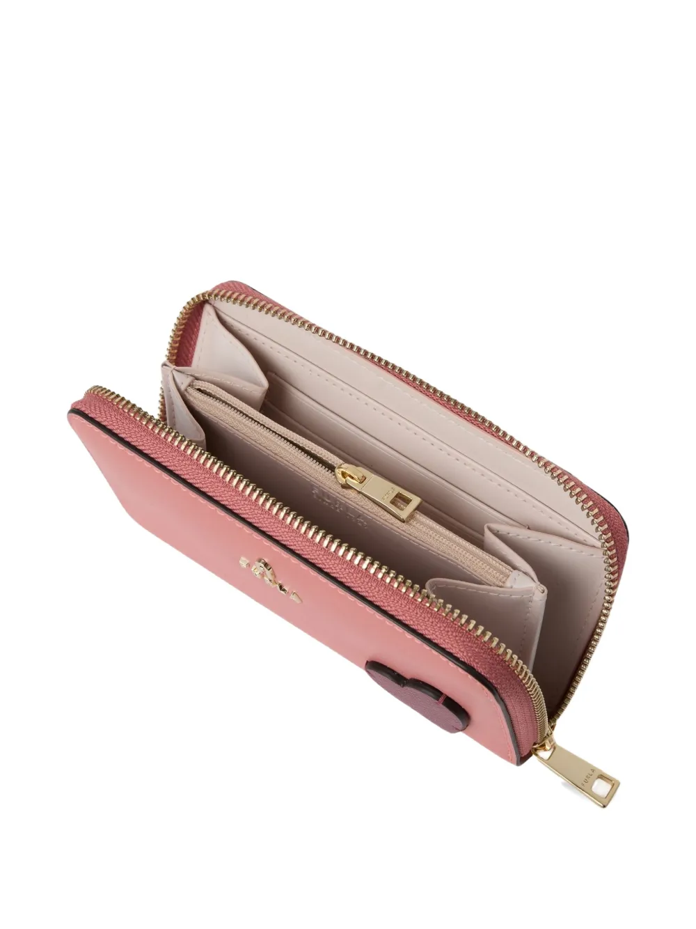 Furla Camelia grote portemonnee met hartpatch Roze