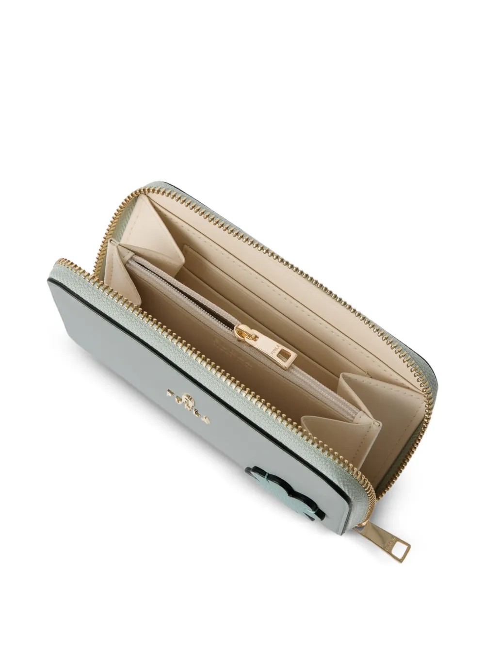 Furla Camelia grote portemonnee met bloemenpatch Blauw